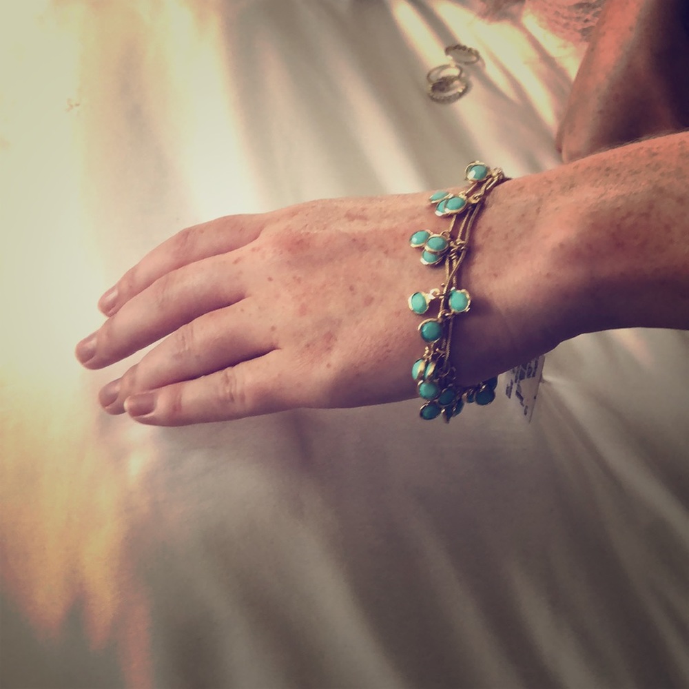 Gold and turquoise bracelet